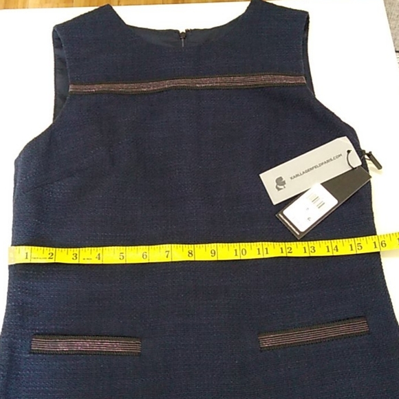 Karl Lagerfeld beautiful navy blue tweed dress - Picture 7 of 16